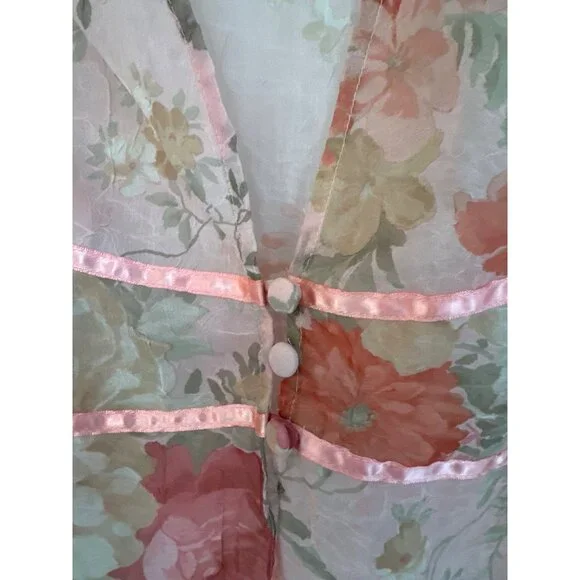 Vintage 90's Miss Dorby Pink Floral Sleeveless Maxi Dress And Jacket Size 12 - Picture 12 of 13